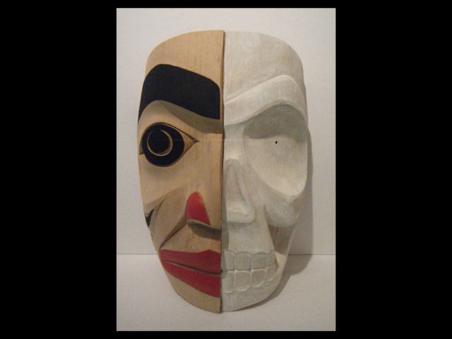 DH: Ancestor Mask, red cedar, 16" high - Click Image to Close
